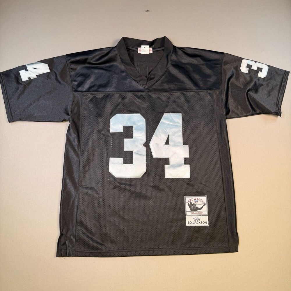 Mitchell & Ness NFL Raiders 1988 Bo Jackson #34 Throwback Jersey Mens Sz 48 - XL